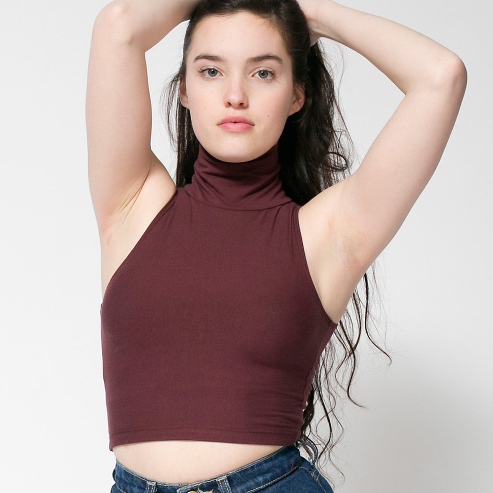 Burgundy American Apparel crop top